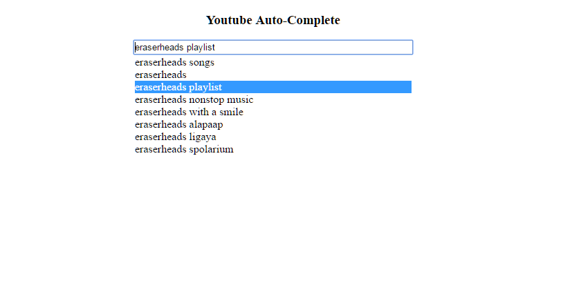 screenshot of youtube autocomplete